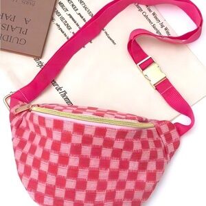 Pink Checkered Women's Bag